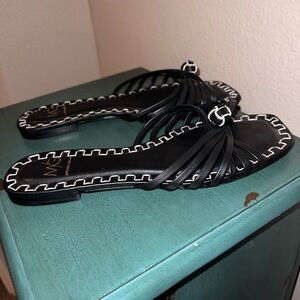 ANTONIO MELANI Black Strappy Sandals